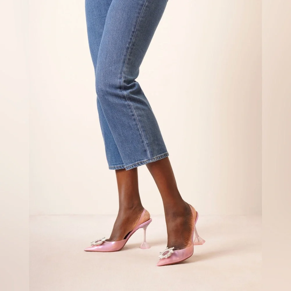 $1105 AMINA MUADDI
Begum sling crystal embellished pink pvc pumps size 36 - Picture 2 of 15